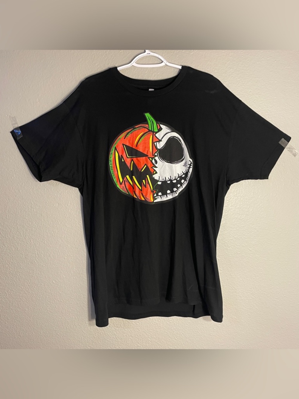 Disney Jack Skellington Pumpkin Face T-Shirt Black XL Halloween Nightmare Before - Picture 1 of 10